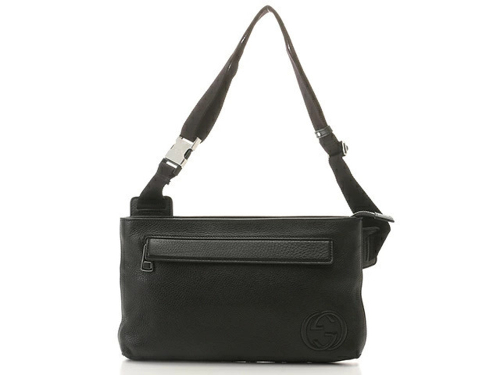 Gucci shoulder bag Hobo black calfskin stainless steel